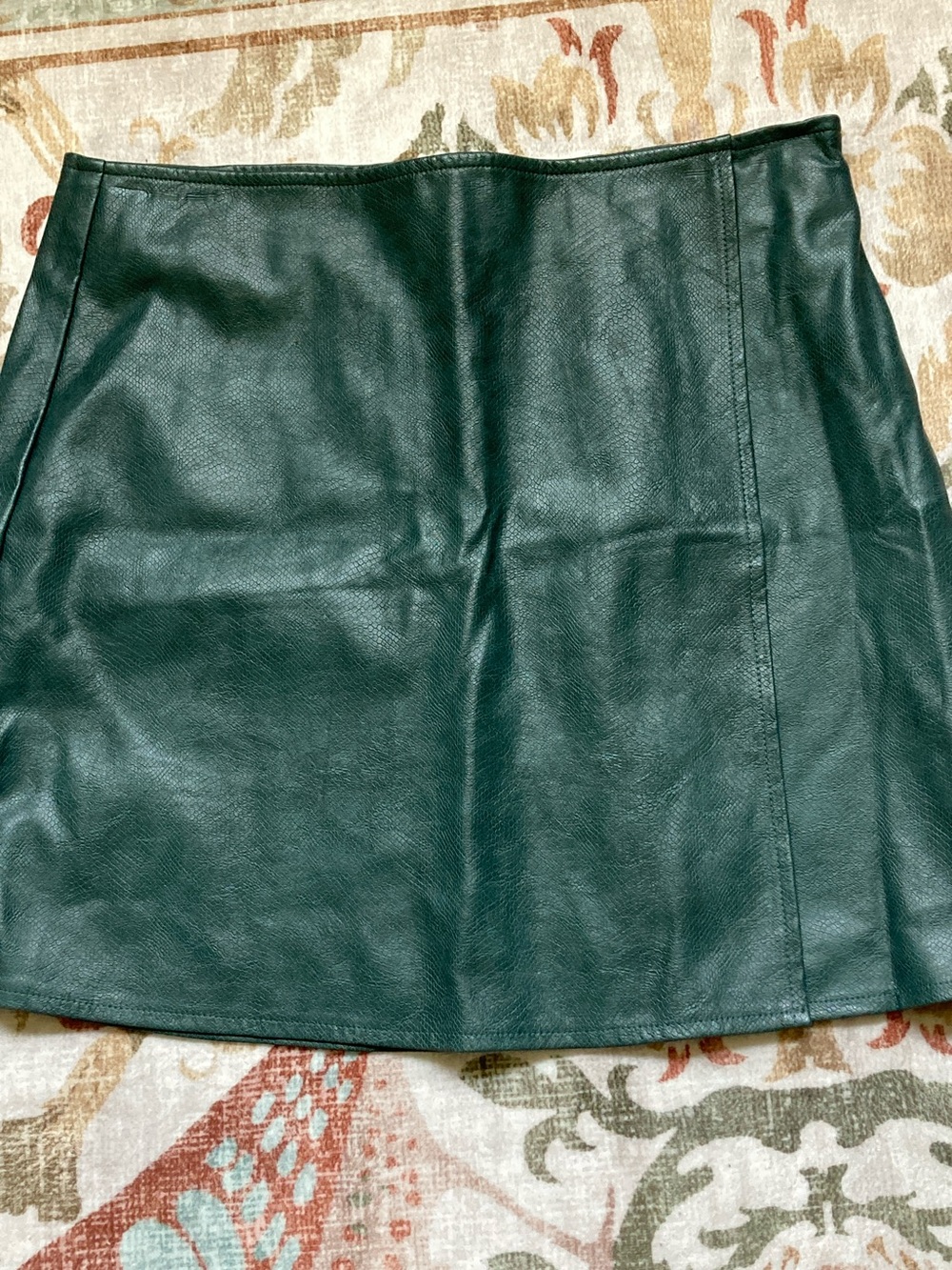 She + Sky Jade Green/TealFaux Leather Mini Skirt